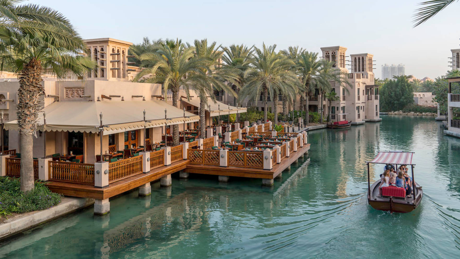 The serene waterways at Souk Madinat