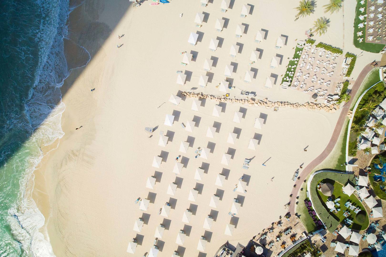 Aerial View of the beach at Jumeirah Beach Hotel